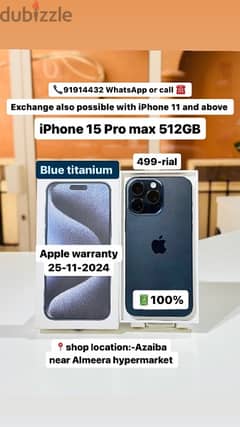 iPhone 15 pro max 512GB - blue titanium  - 0
