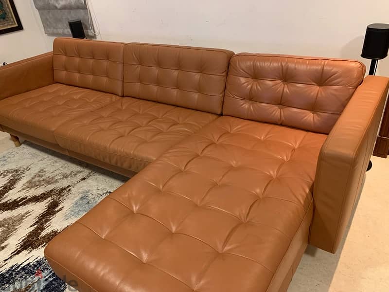Ikea landskrona leather sofa 0