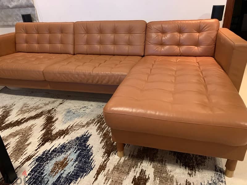 Ikea landskrona leather sofa 3