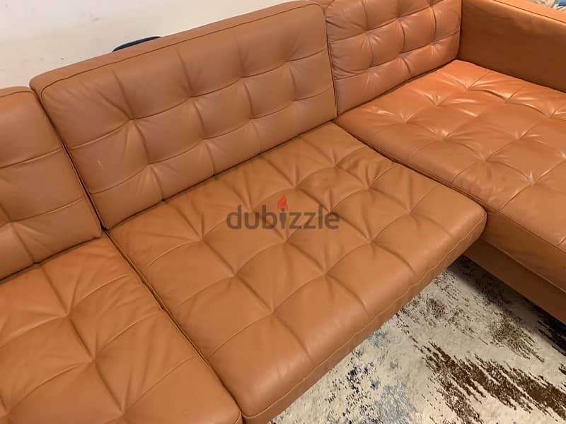 Ikea landskrona leather sofa 4