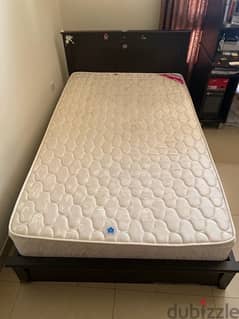 2 Wooden Beds with Mattresses 0