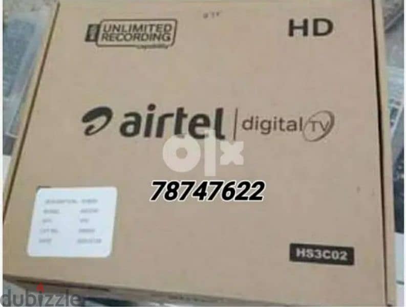 HD Airtel setup box with Tamil malayalam Hindi sports recharge 0