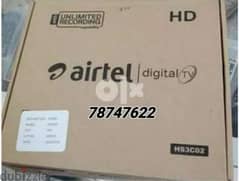 HD Airtel setup box with Tamil malayalam Hindi sports recharge