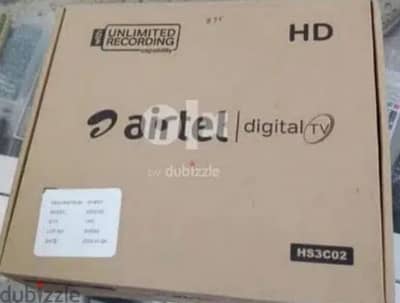 Full HDD Airtel set top box with 6months malyalam tamil telgu kannada