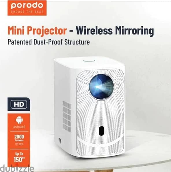 Porodo Mini Projector Wireless Mirroring PD-P720PJR (BoxPacked) 0