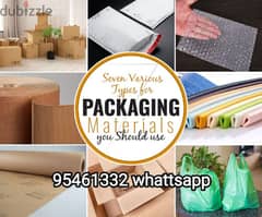 We have Packing Material Boxes Stretch roll Bubble roll Cargo bags etc 0
