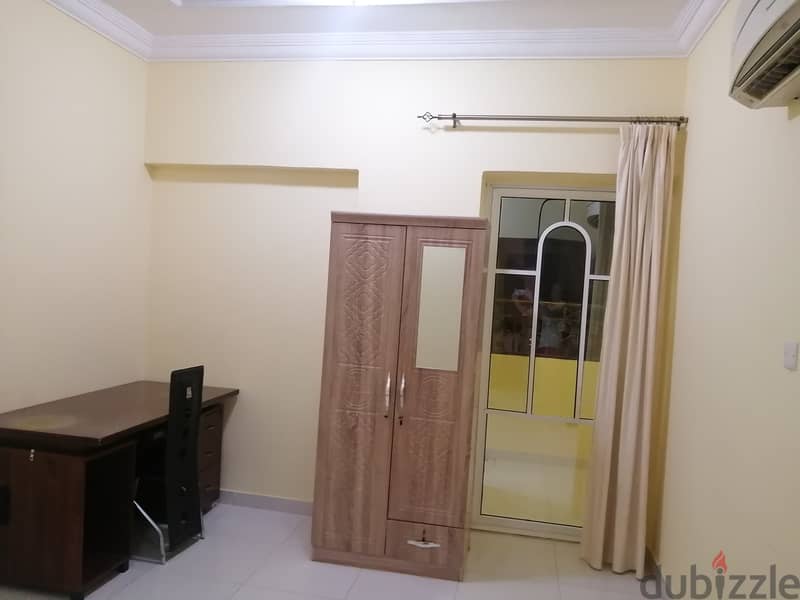 Single Room with attached Balcony, Split Unit AC @ Al Ghubrah 1
