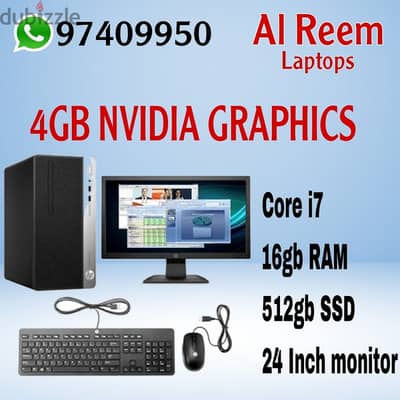 DESKTOP COMPLETE SET 4GB NVIDIA GRAPHICS CORE I7 16GB RAM 512