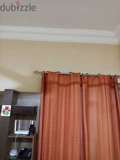 Six curtains with rods