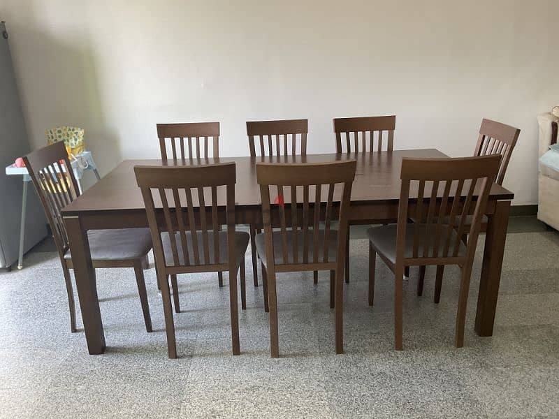 8 seater dining table with chairs (Bought from Pan) 2