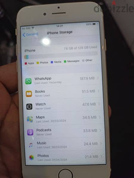 Apple I phone 6 gold  colour very good condition 128 GB storage 2