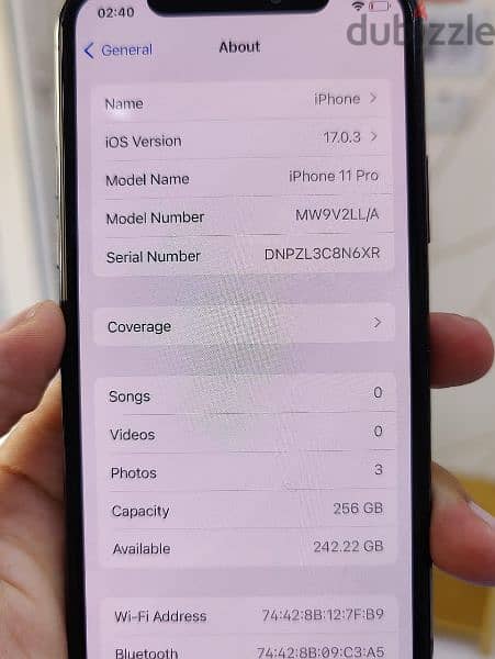 IPhone 11 Pro 256GB Battery Health 93% in Good Condition no Scratch 2