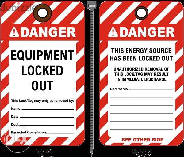 lock out tag, danger tag, scaffolding tag 1
