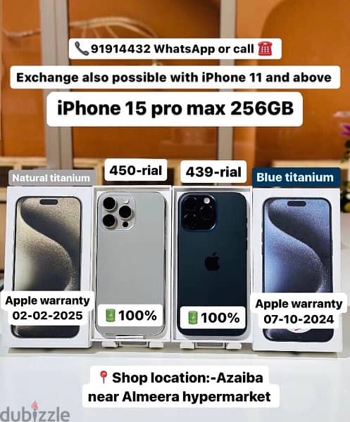 iPhone 15 pro max 256GB - natural titanium - 02-02-2025 Apple warranty 0