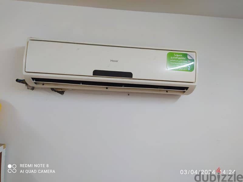 AC ( haier 1.5 ton split AC in good condition) with Out door 1