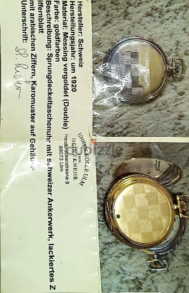 ساعة جيب بغطاء زنبركي مع حركة رافعة سويسرية، 1
