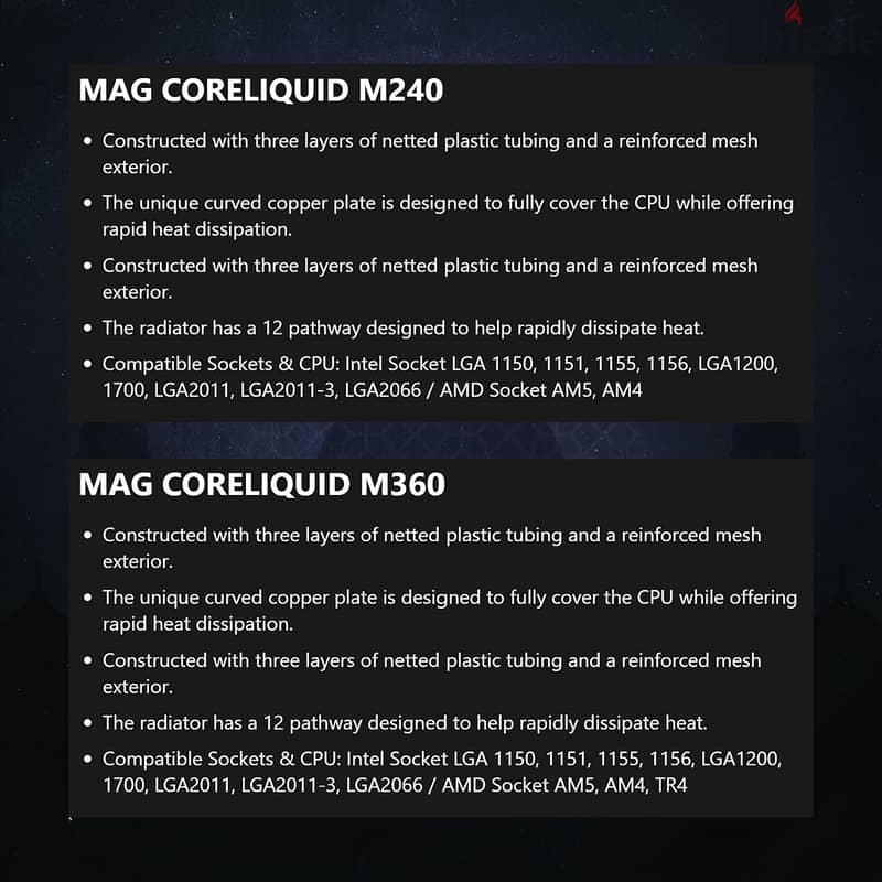 Msi Mag CoreLiquid M240 , M360 - مبرد مائي من ام اس اي ! 6