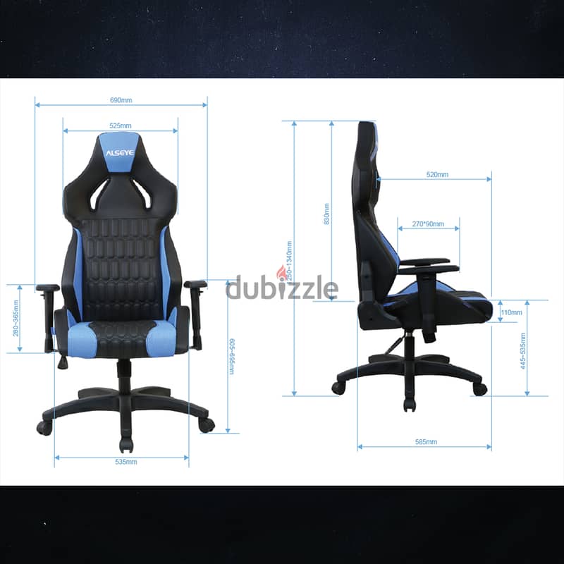 Alseye A3 Blue/Black Gaming Chair - كرسي جيمينج ! 9