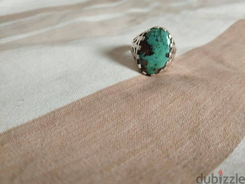 Natural Persian Turquoise Silver Handmade Ring 3