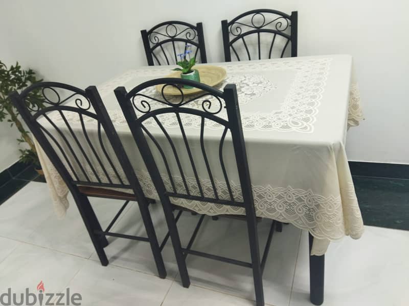 Dinning Table with Heavy Duty 4 Chairs 2