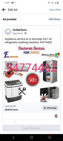 Automatic washing machine and refrigerator and A/C repair and service 1