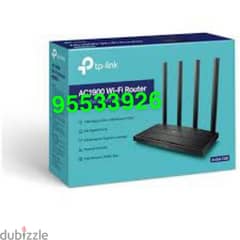 WiFi Router fixing Internet service Networking cable pulling