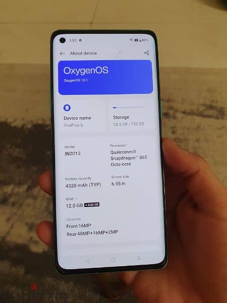 OnePlus 8 256gb 12gb almost new condition 6