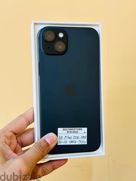 iPhone 15 plus 128GB - 100%Battery - 31-12-2024 Apple warranty 1