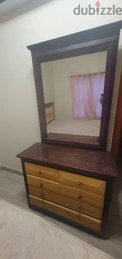 King size bed set+ wardrobe+dressing table + cupboards