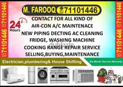 AC cleaning repair gas charge installation water drop fixing