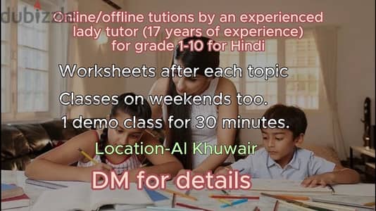 Tuition for maths,hindi and Science