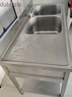 sink double for kitchen  or restaurant table and grill