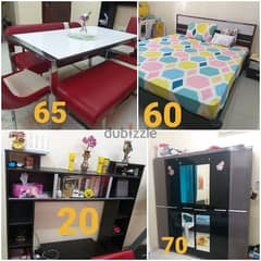 House hold Furnitures - Bed, Dining Table, Wardrobe & TV Cabinet
