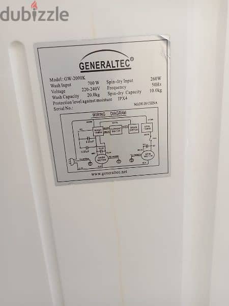 generaltec washing machine 20 kg good quality 11