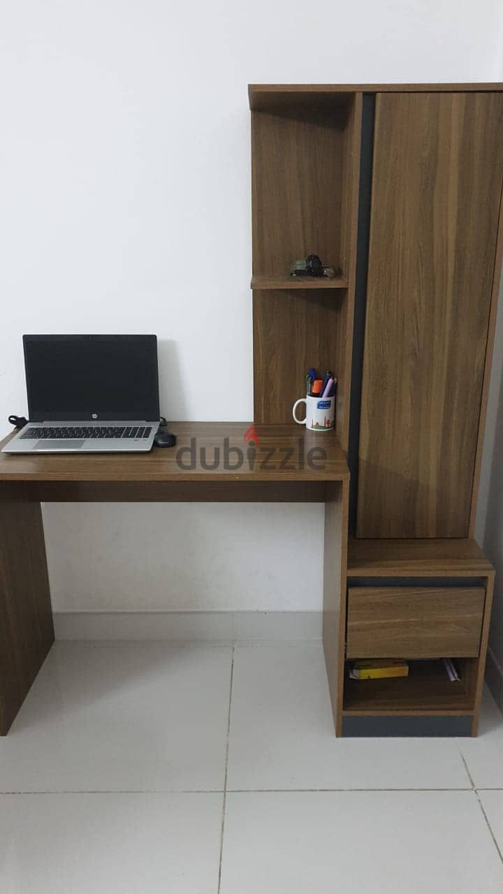 Bed Room Set with Wardrobe + Study Table + Revolving Chair 1