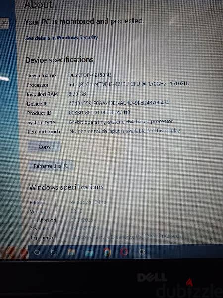 Dell core i5. Ram 8gb. SSD 256gb. windows 10.2gb graphic 8