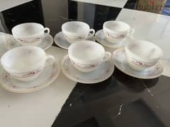 6 cup and saucer set for sale