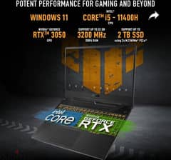 ASUS TUF GAMING F15 WITH 4 GB GRAPHICS CARD NVIDIA RTX3050