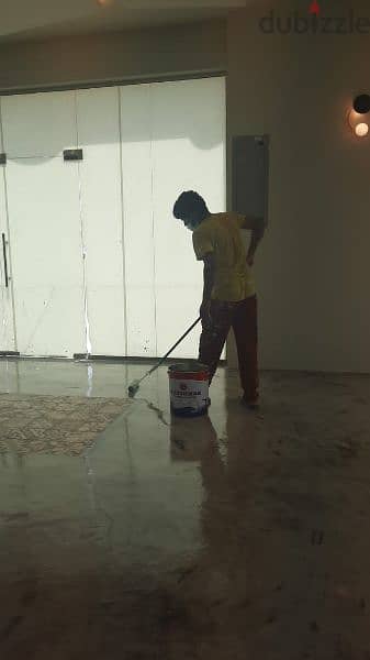 gypsum board paint House building flat office Epoxy floor paint work 3