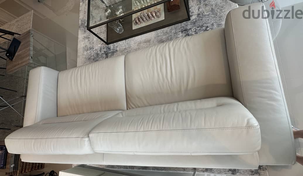 Leather Sofa - Light Grey (Marina Home) 12