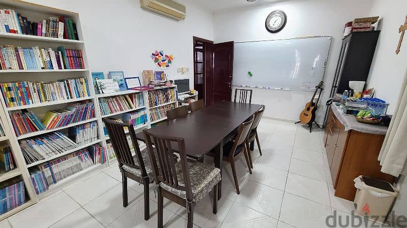 Good dining table and 7 chairs, 90 omr 5