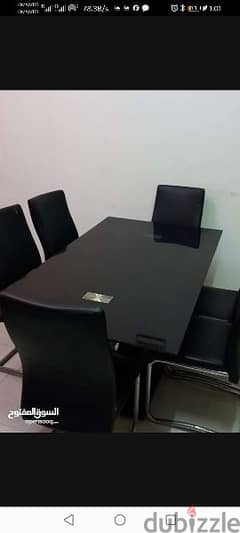 GLASS dinning table with 6 chairs 0