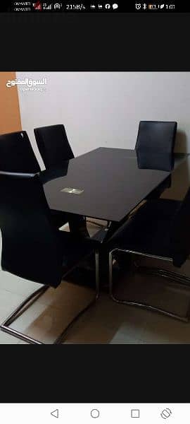 GLASS dinning table with 6 chairs 1