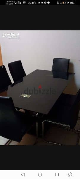 GLASS dinning table with 6 chairs 2