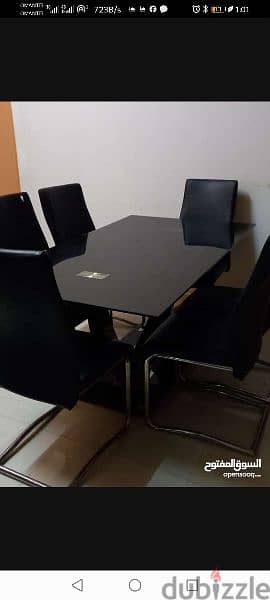 GLASS dinning table with 6 chairs 4