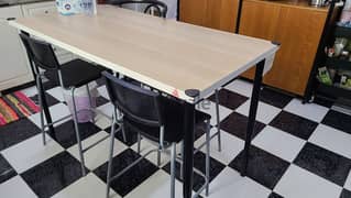 IKEA kitchen table and 4 high chairs