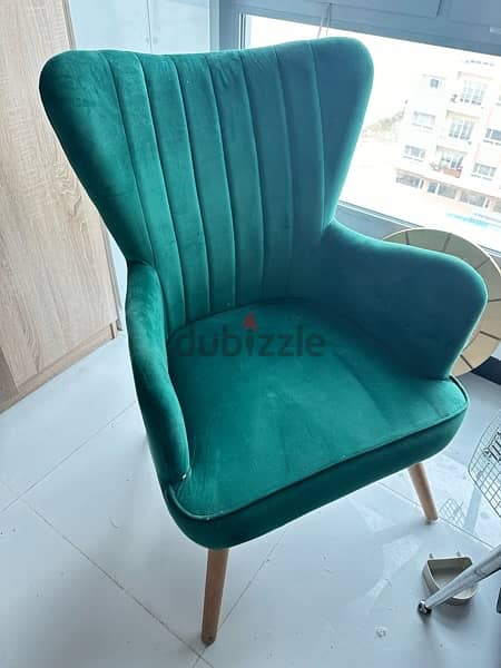 Aesthetic Green Accent Chair - Pan Home - Good Condition 1