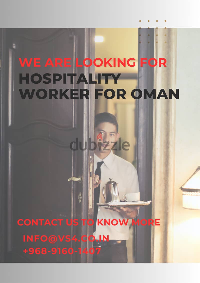 hospitality Staff for oman hotel's 1