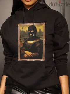 Mona lisa hoodie ( black)
