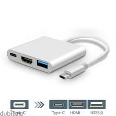 Converter 3 in 1 - Type-C to HDMI + USB + Type-C 0